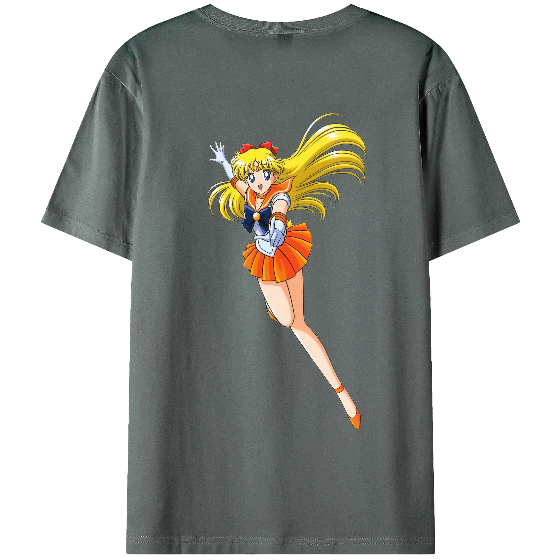 （画像用） 美少女戦士セーラームーン 愛野 美奈子 あいの みなこ Sailor Moon Aino Minako 綿100％ メンズ半袖Tシャツ（バックプリント） 通気性